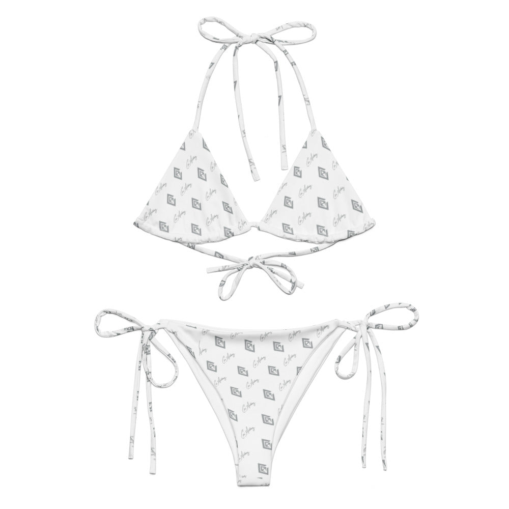 Signature & Diamond Print String Bikini