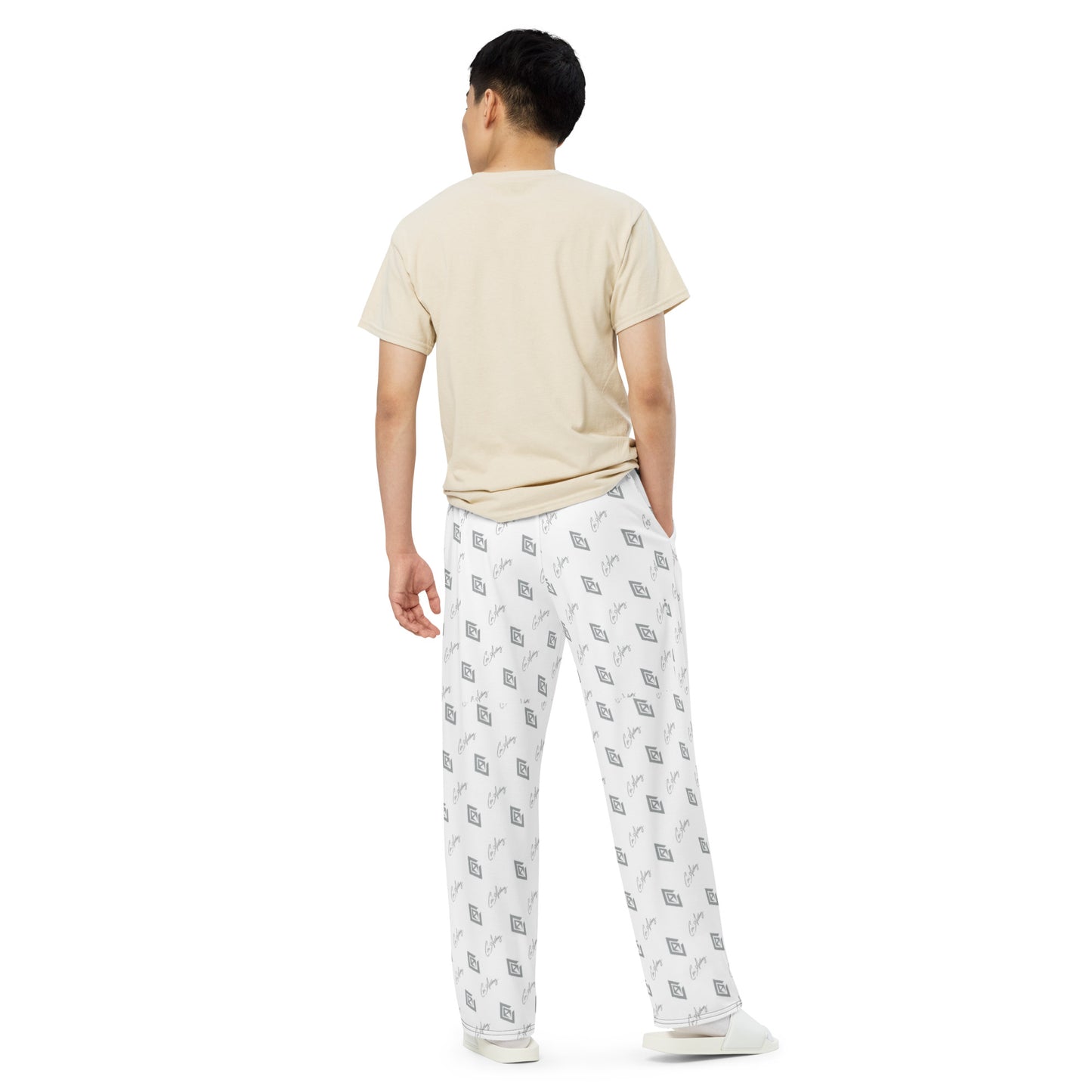 Double Branded Wide Leg Pajama Pants - Unisex