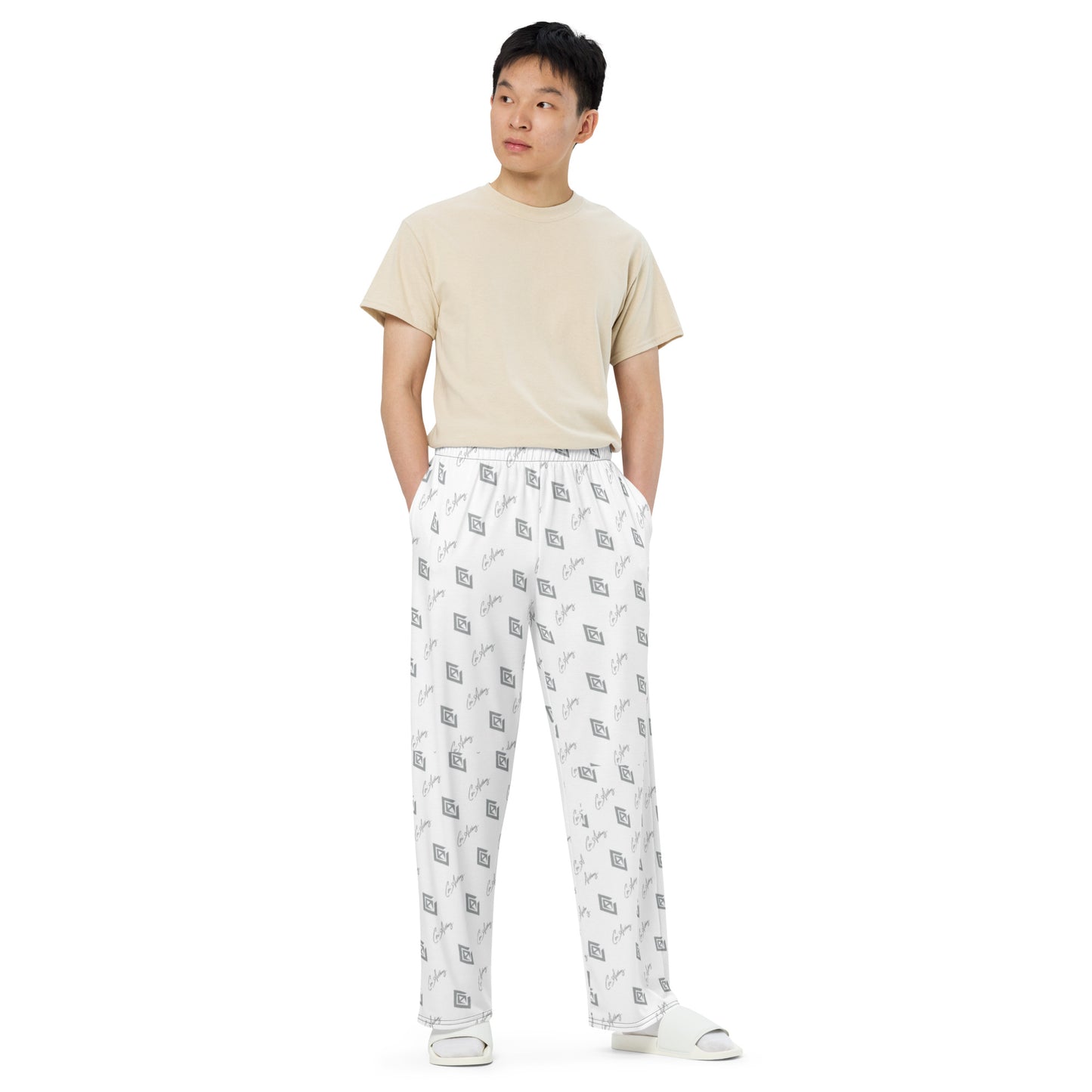 Double Branded Wide Leg Pajama Pants - Unisex