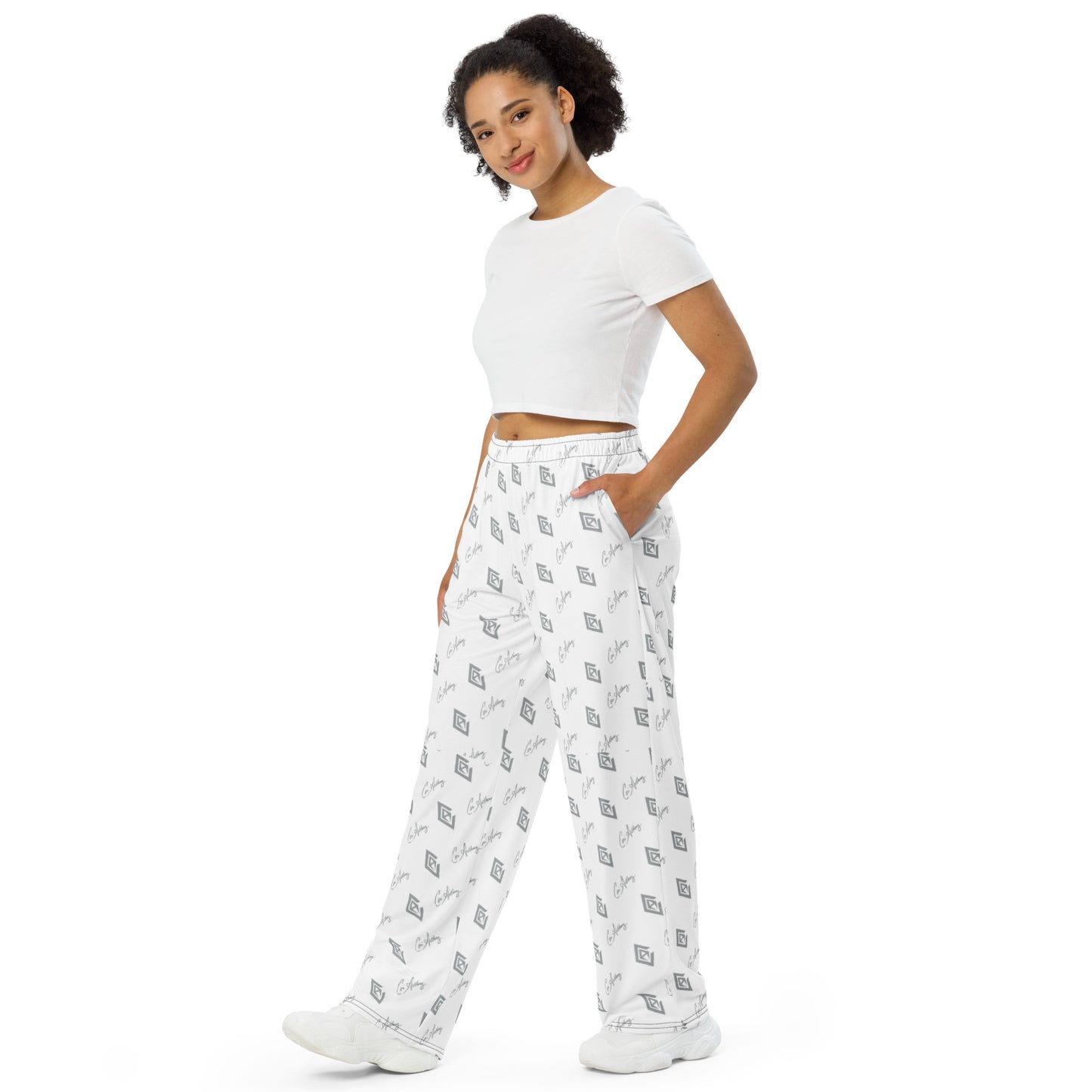 Double Branded Wide Leg Pajama Pants - Unisex