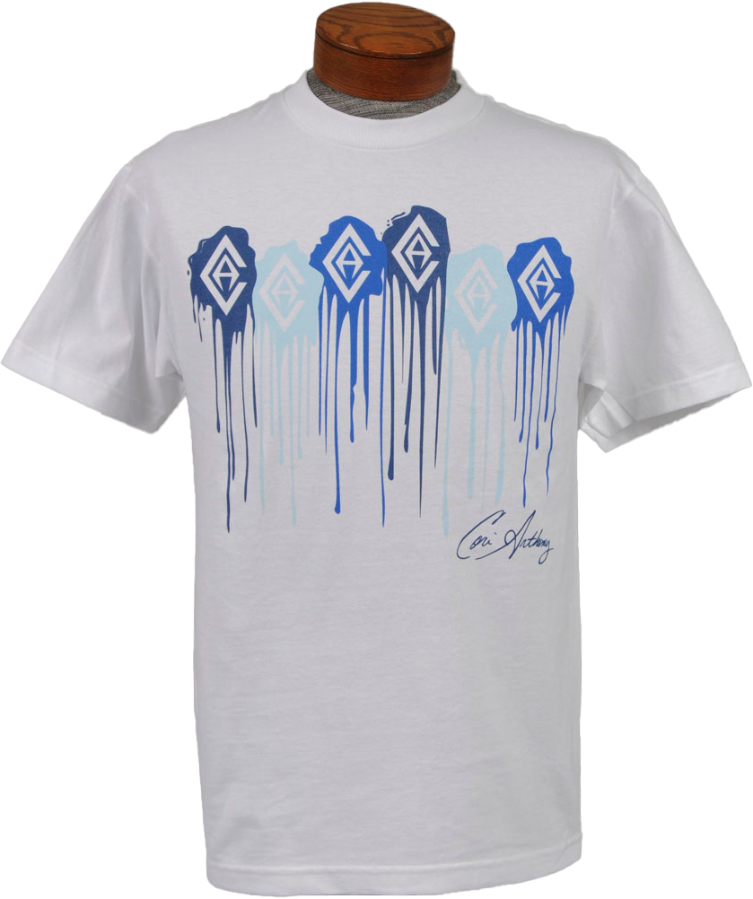 Blue CA Drip White Tee