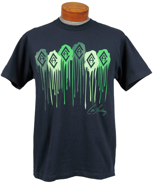 Green CA Drip Navy Tee