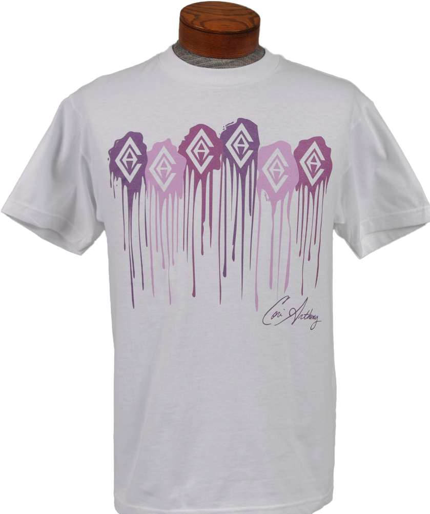 Purple CA Drip White Tee