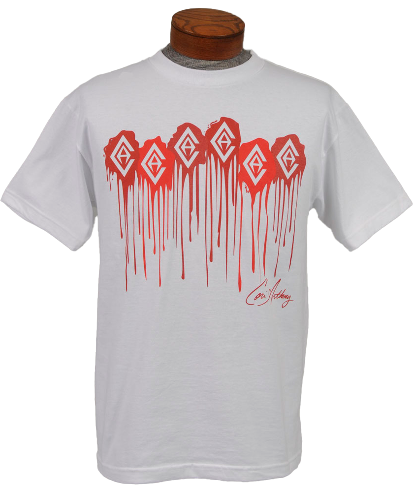 Red CA Drip White Tee