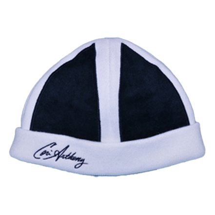 Solid Navy Suede Criss Cross Beanie