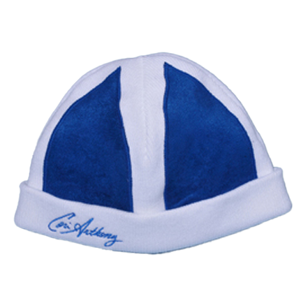 Solid Royal Blue Suede Criss Cross Beanie